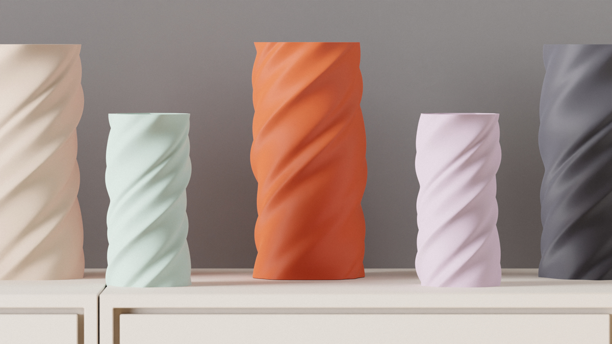 Modern Vase Coiled Clay Look Spiral Vase