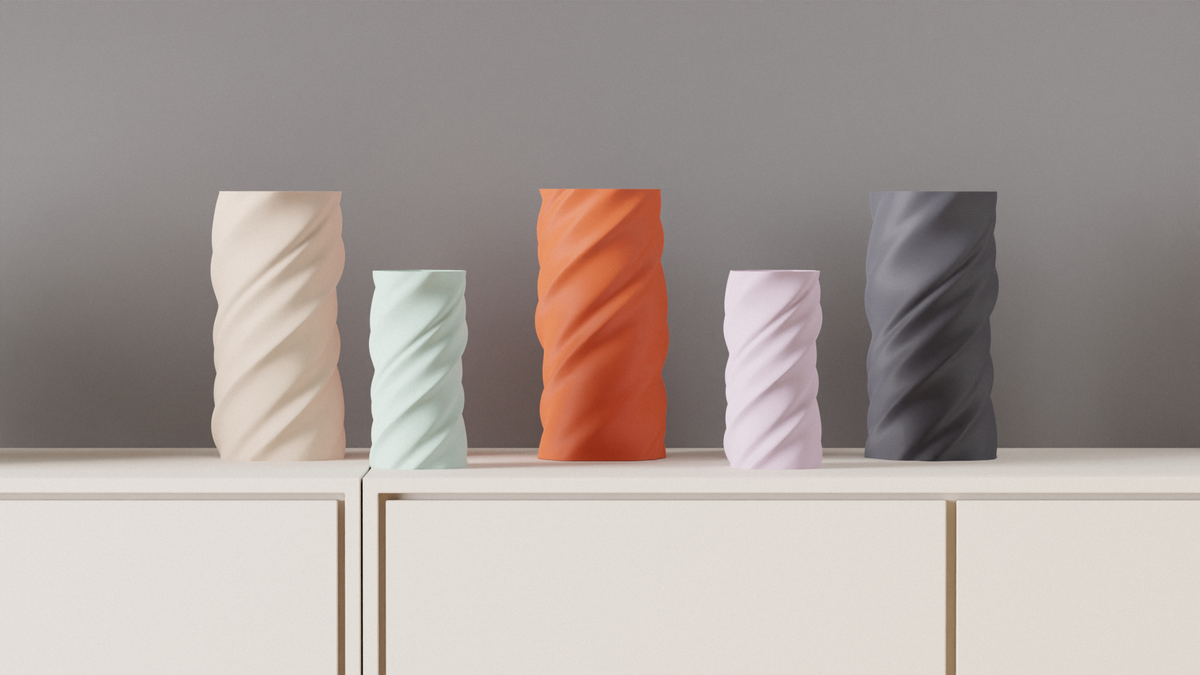 Modern Vase Coiled Clay Look Spiral Vase