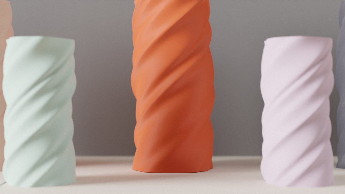 Modern Vase Coiled Clay Look Spiral Vase