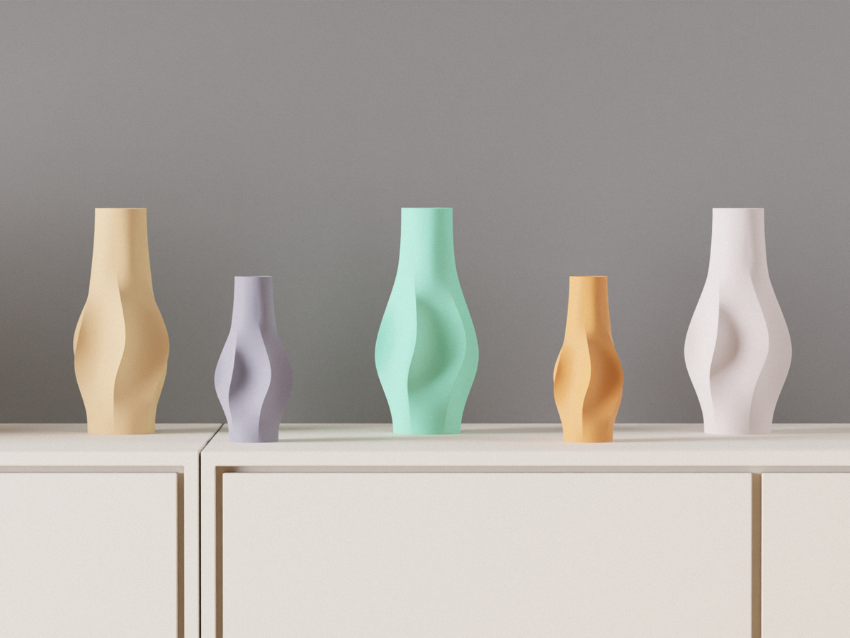 Modern Vase Elegant Finned Sculptural Vase
