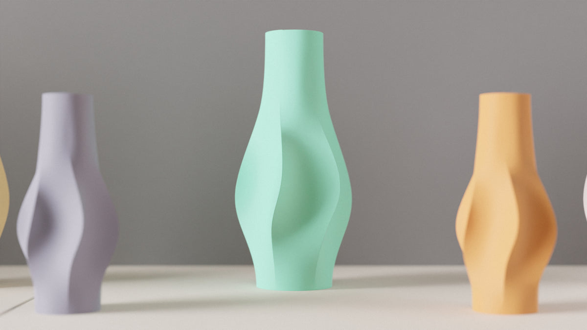 Modern Vase Elegant Finned Sculptural Vase