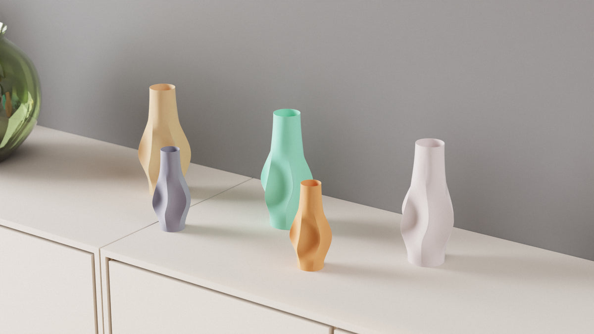 Modern Vase Elegant Finned Sculptural Vase