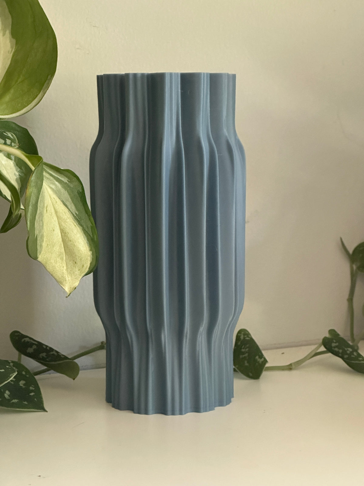 Modern Vase Elegant Ribbed Vase