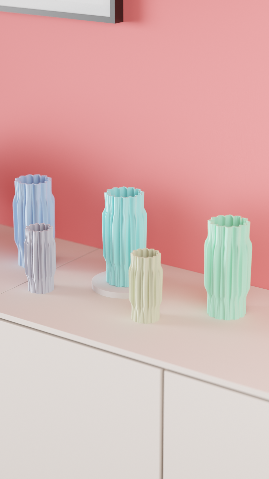 Modern Vase Elegant Ribbed Vase