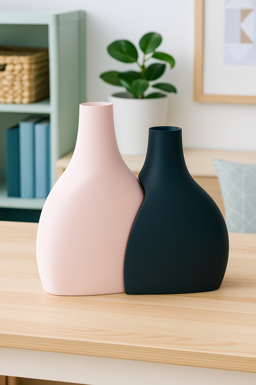 Modern Vase Pair Aesthetic Interlocking Vase Set