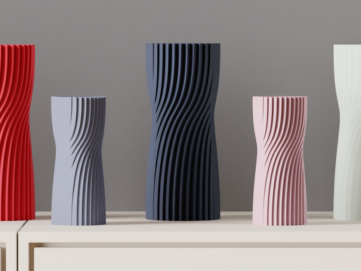 Modern Vase Sleek Twisted Phase Pattern Vase