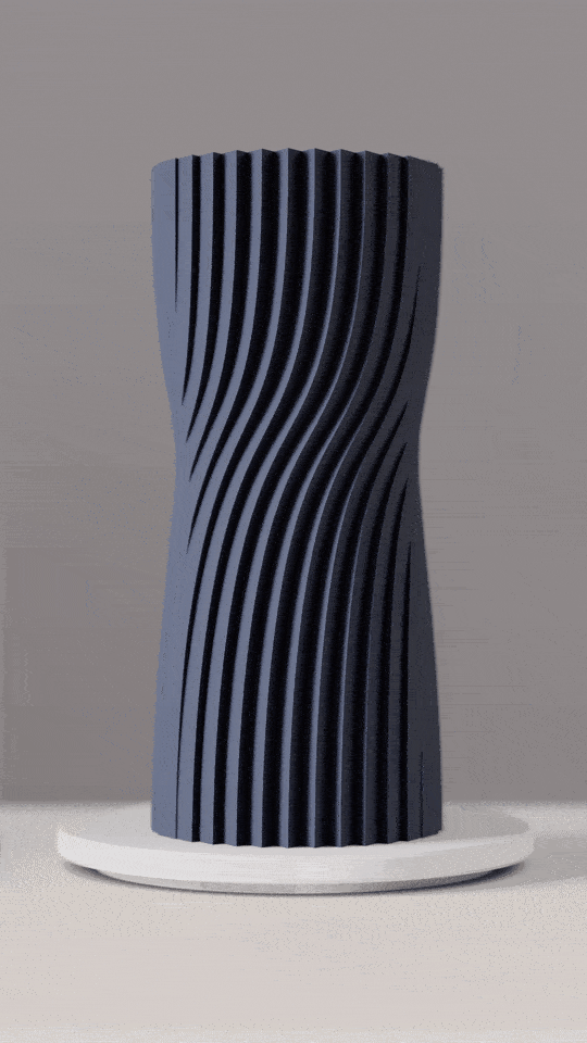 Modern Vase Sleek Twisted Phase Pattern Vase