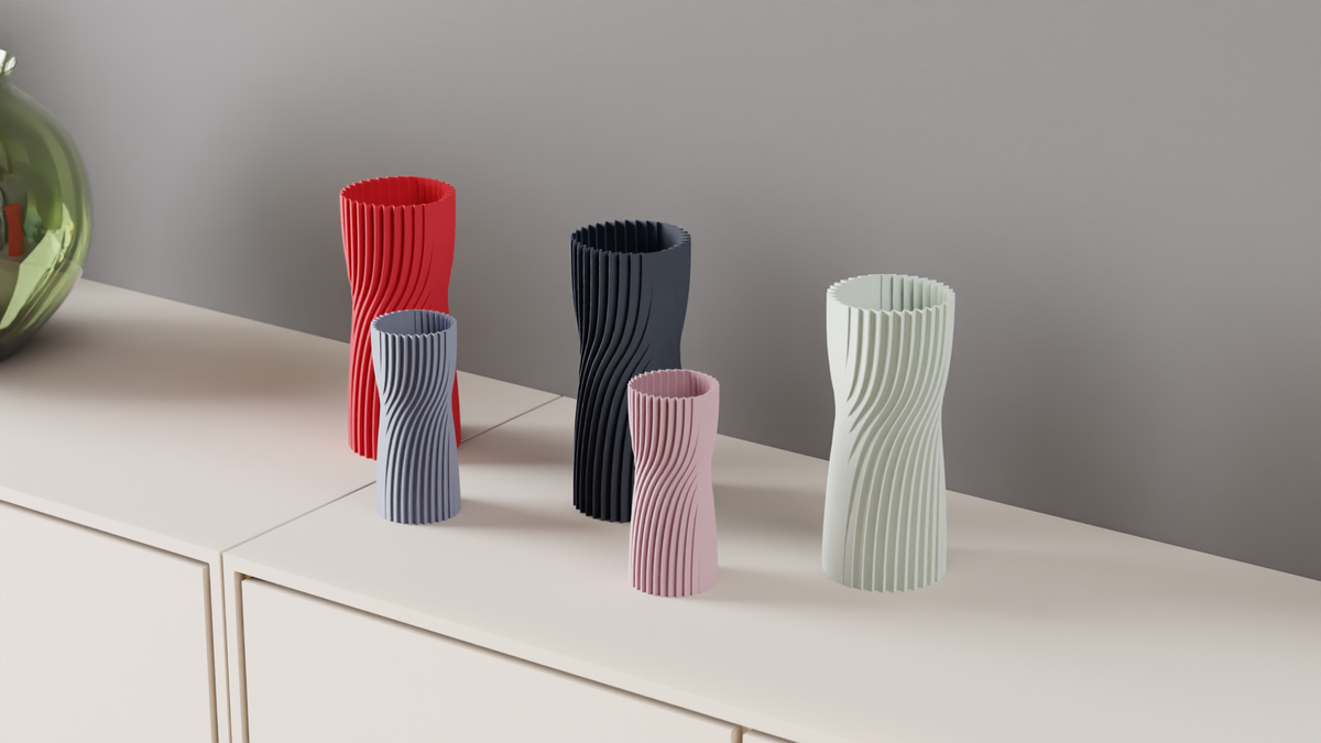 Modern Vase Sleek Twisted Phase Pattern Vase