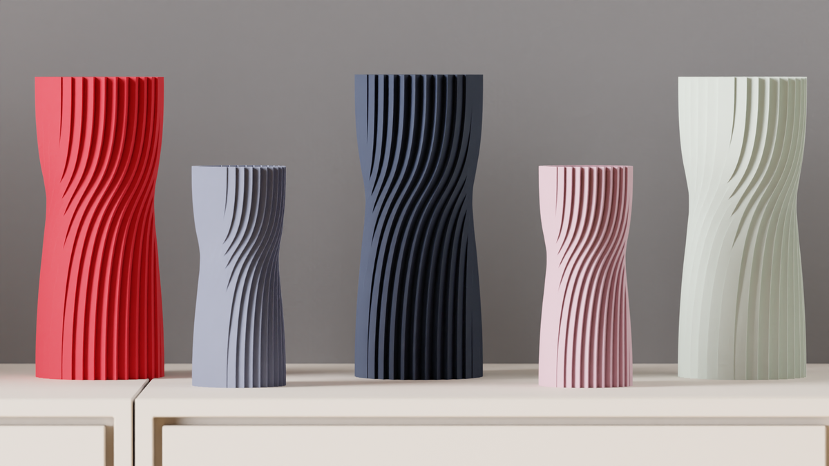 Modern Vase Sleek Twisted Phase Pattern Vase