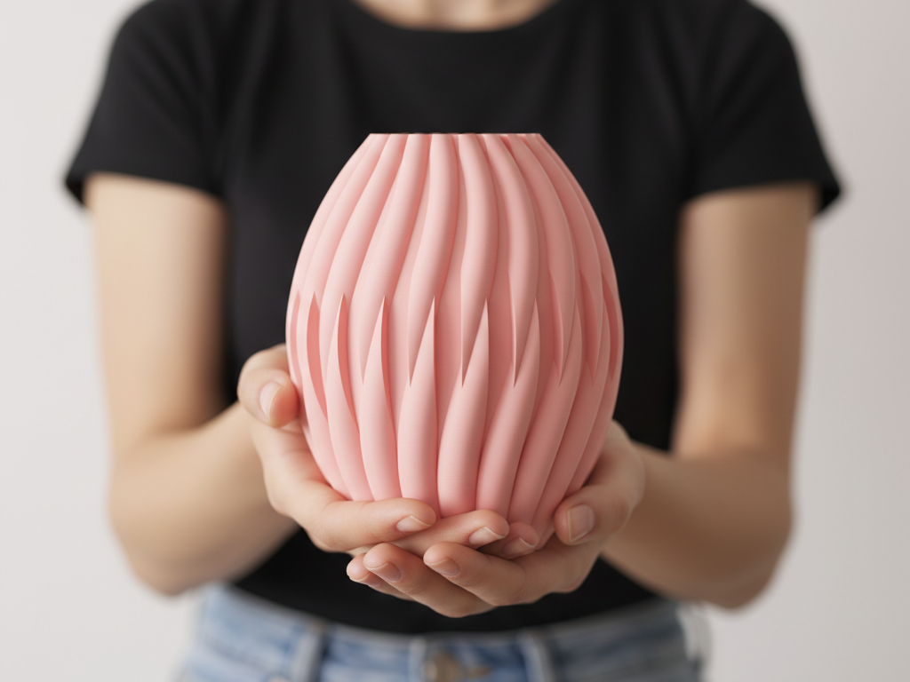 Modern Vase with Toothed Pattern