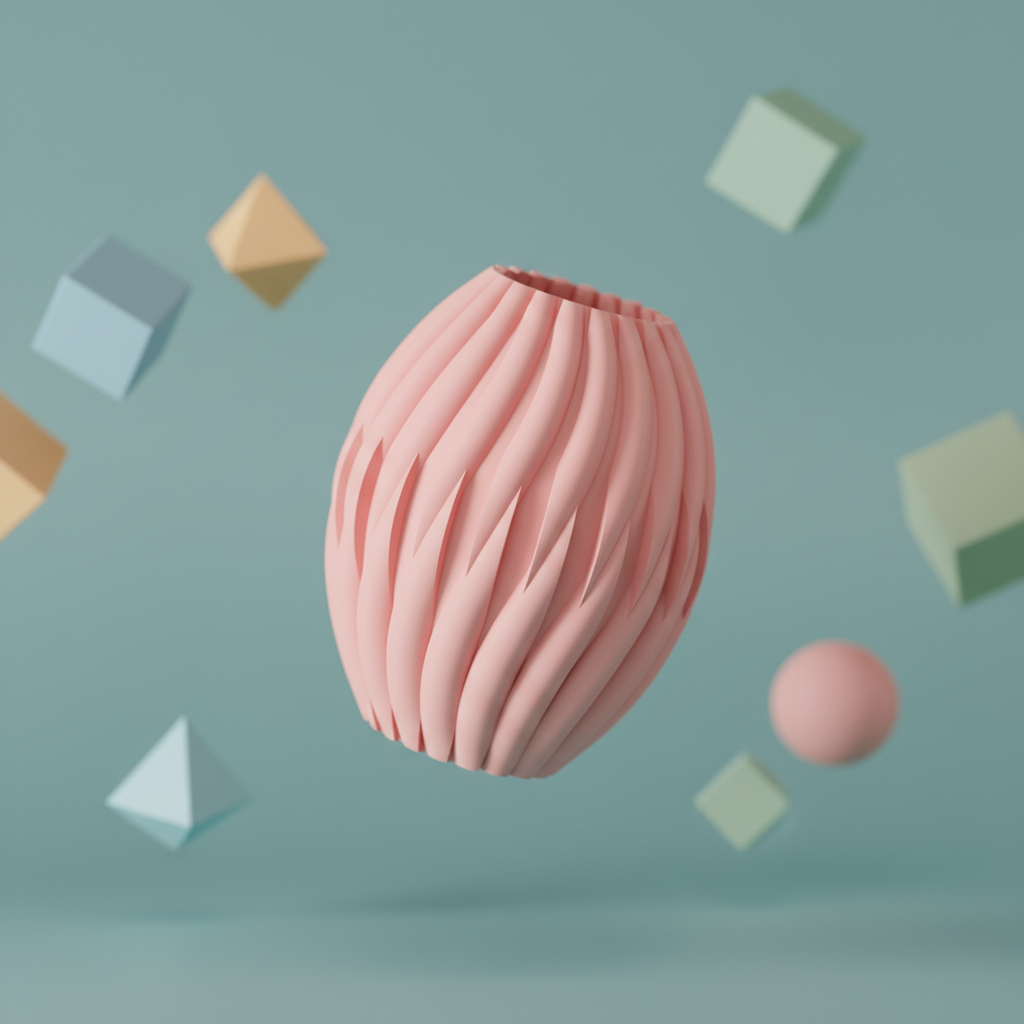 Modern Vase with Toothed Pattern