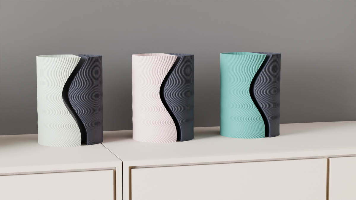 Modern Vase with Two Part Split Design