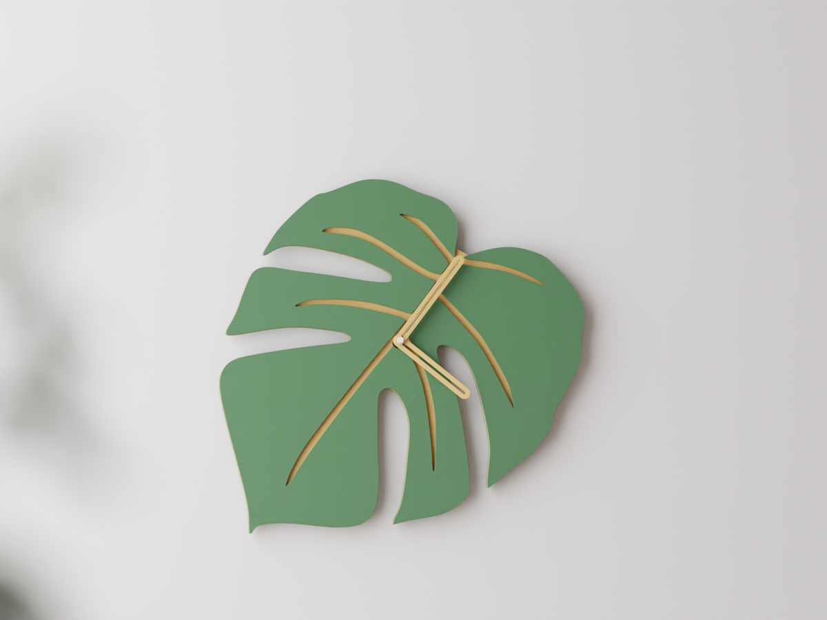 Monstera Leaf Wall Clock