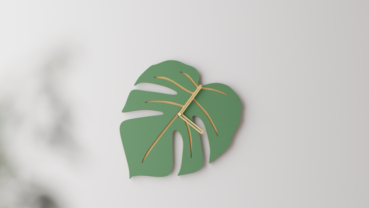 Monstera Leaf Wall Clock