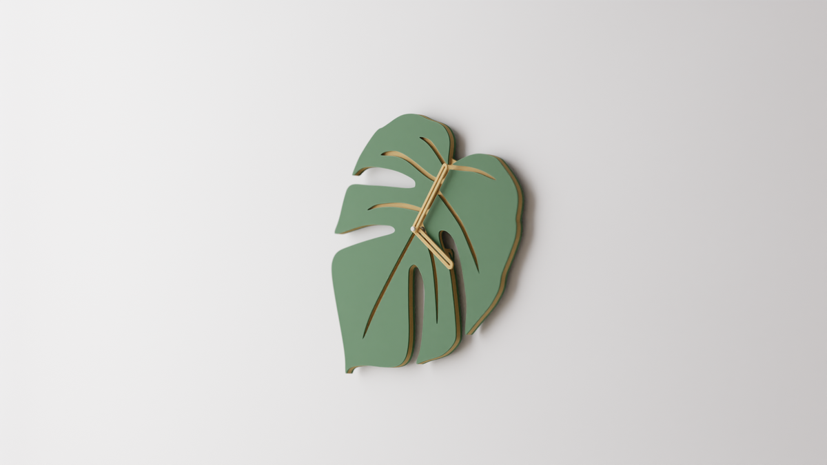 Monstera Leaf Wall Clock