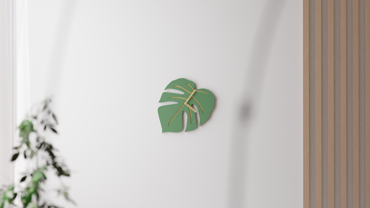 Monstera Leaf Wall Clock