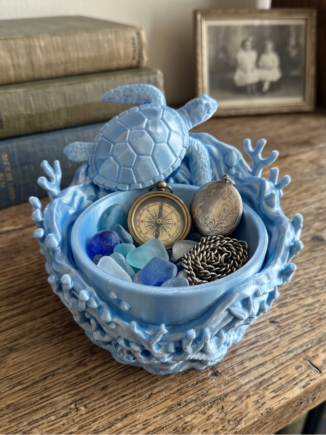 Ocean Sea Turtle Catchall Bowl & Coral Tray