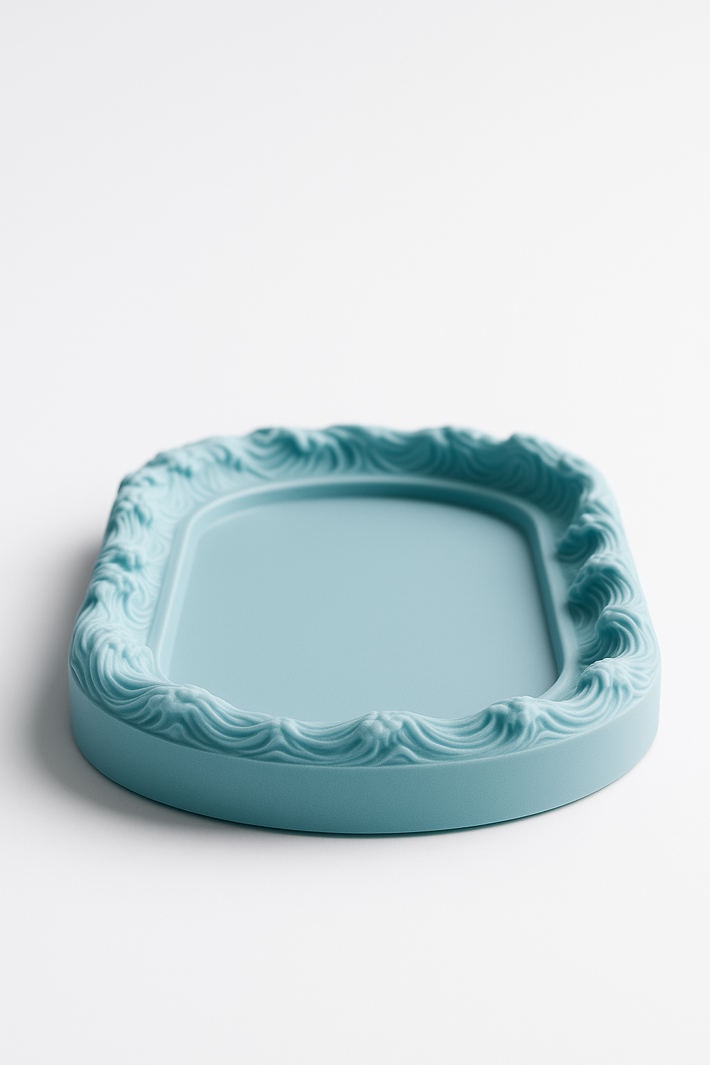 Ocean Wave CatchAll Tray Minimal Oval Jewelry Dish