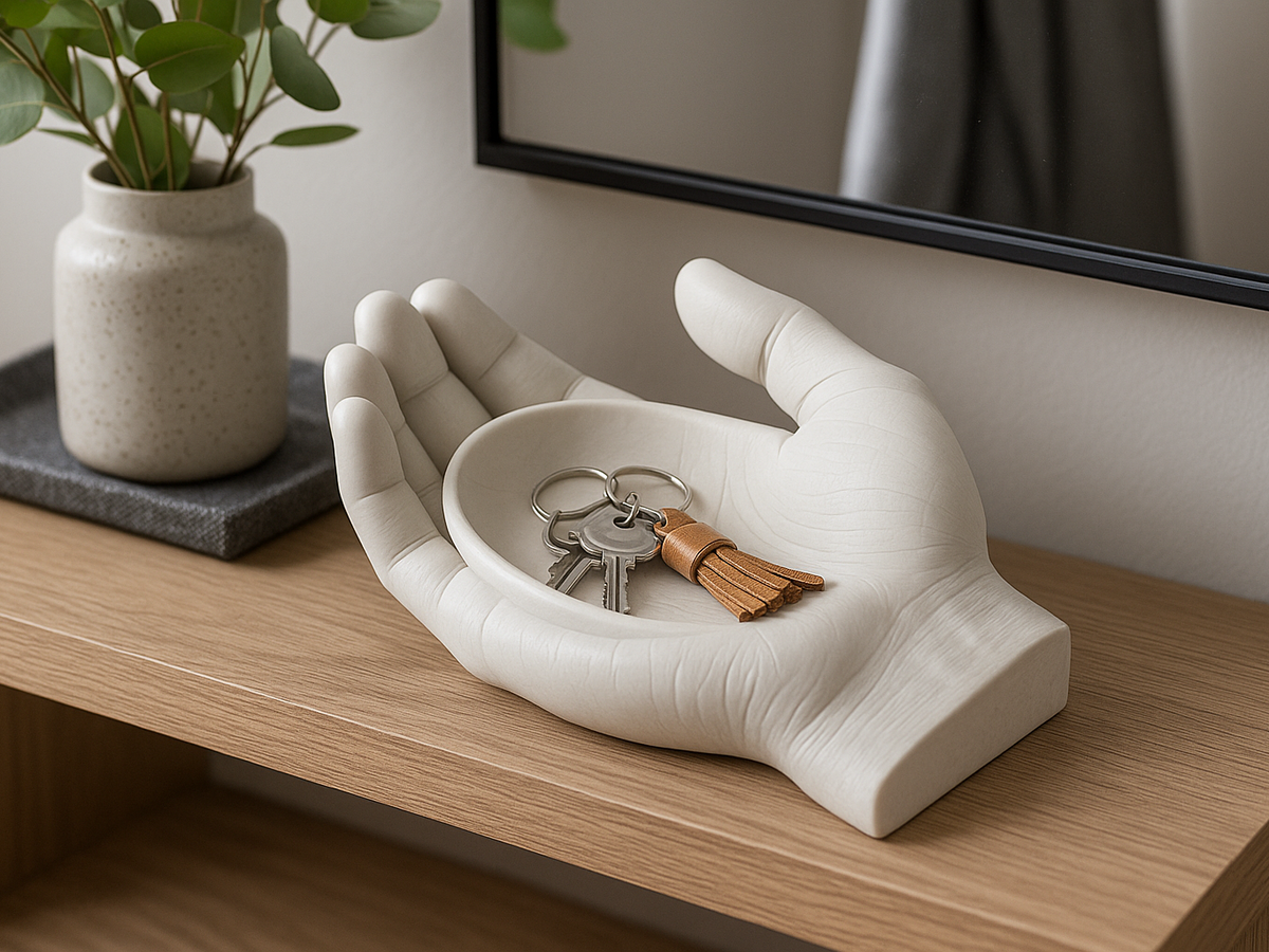 Open Palm Catchall Tray Sculptural Hand Organizer