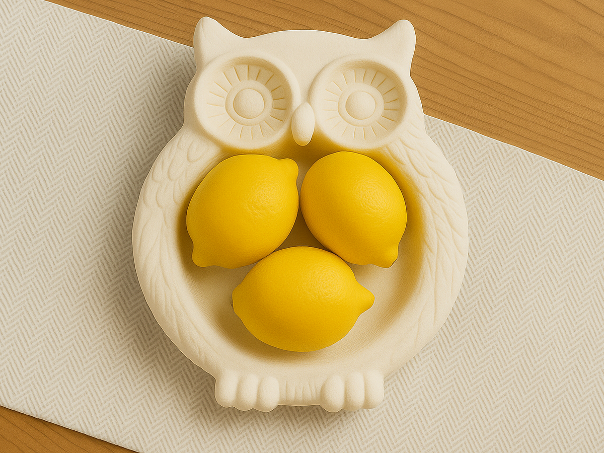 Owl Shaped CatchAll Tray Fruit Jewelry Holder