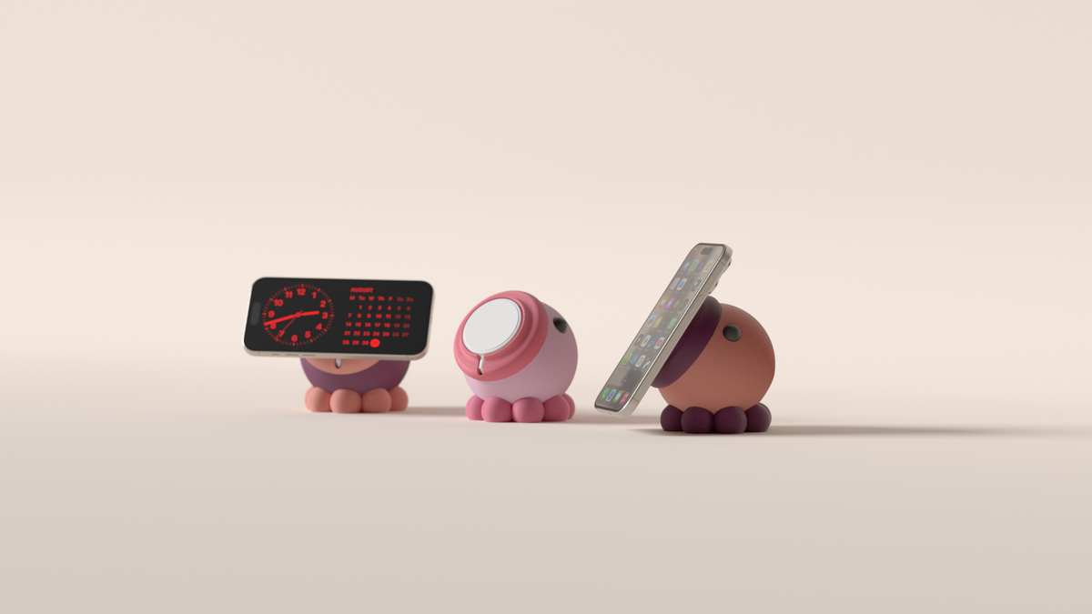 Phone Charging Stand Aesthetic Kawaii Squid Mount