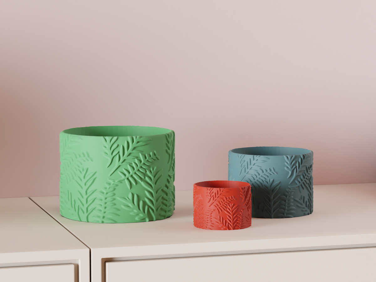 Plant Pot Fern Leaf Pattern Planter – Small size