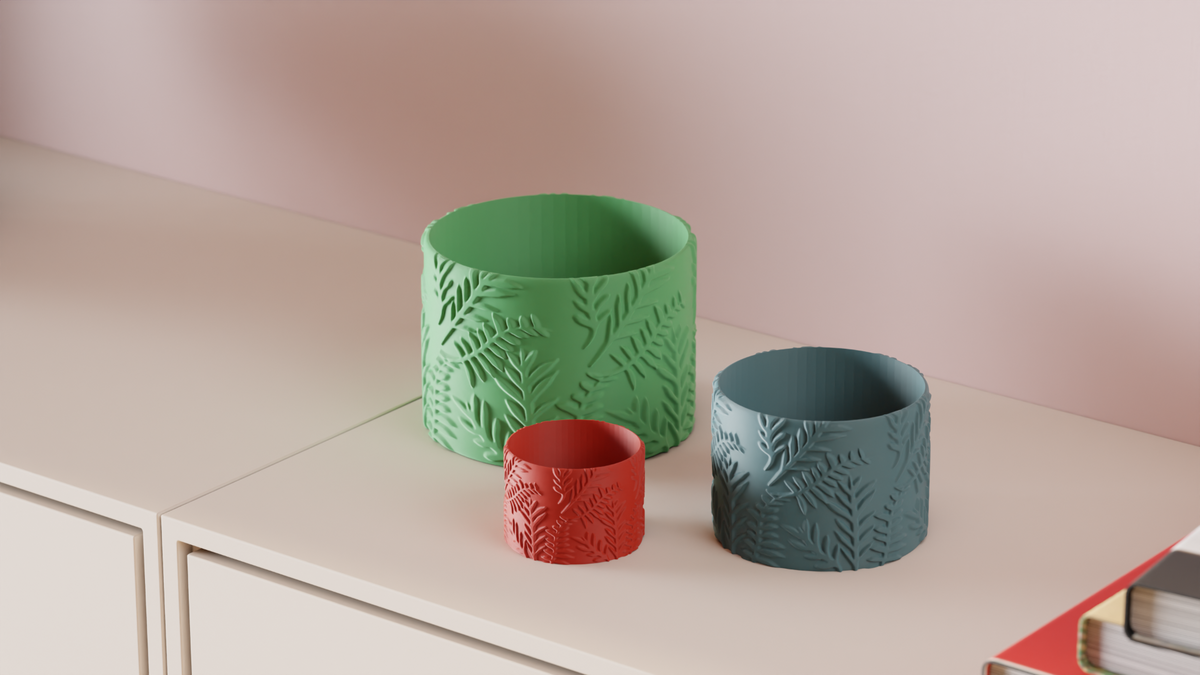 Plant Pot Fern Leaf Pattern Planter – Large size