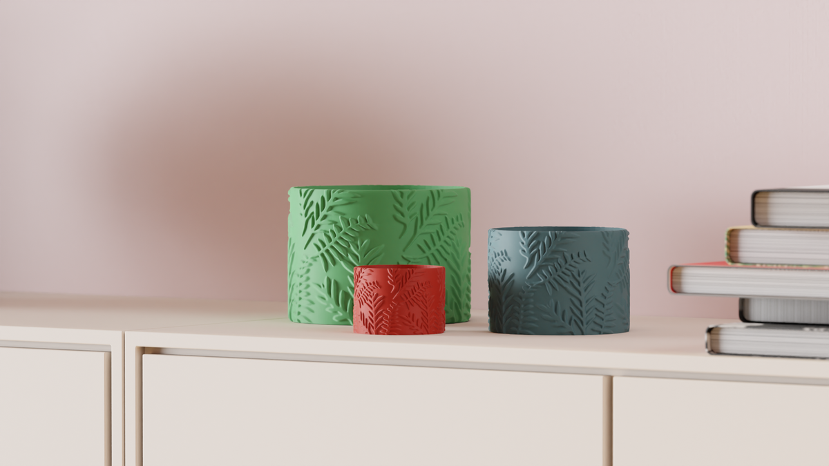 Plant Pot Fern Leaf Pattern Planter – Large size