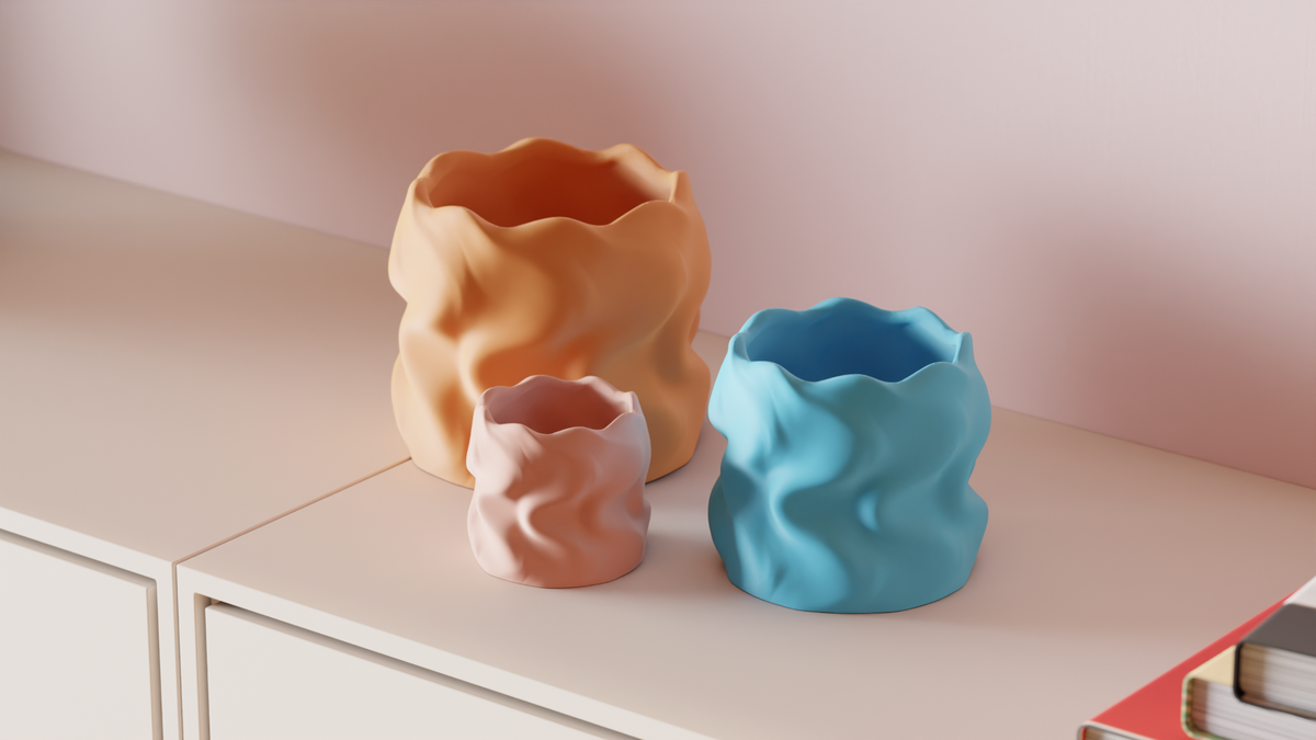 Plant Pot Sculpted Clay Like Planter – Large size