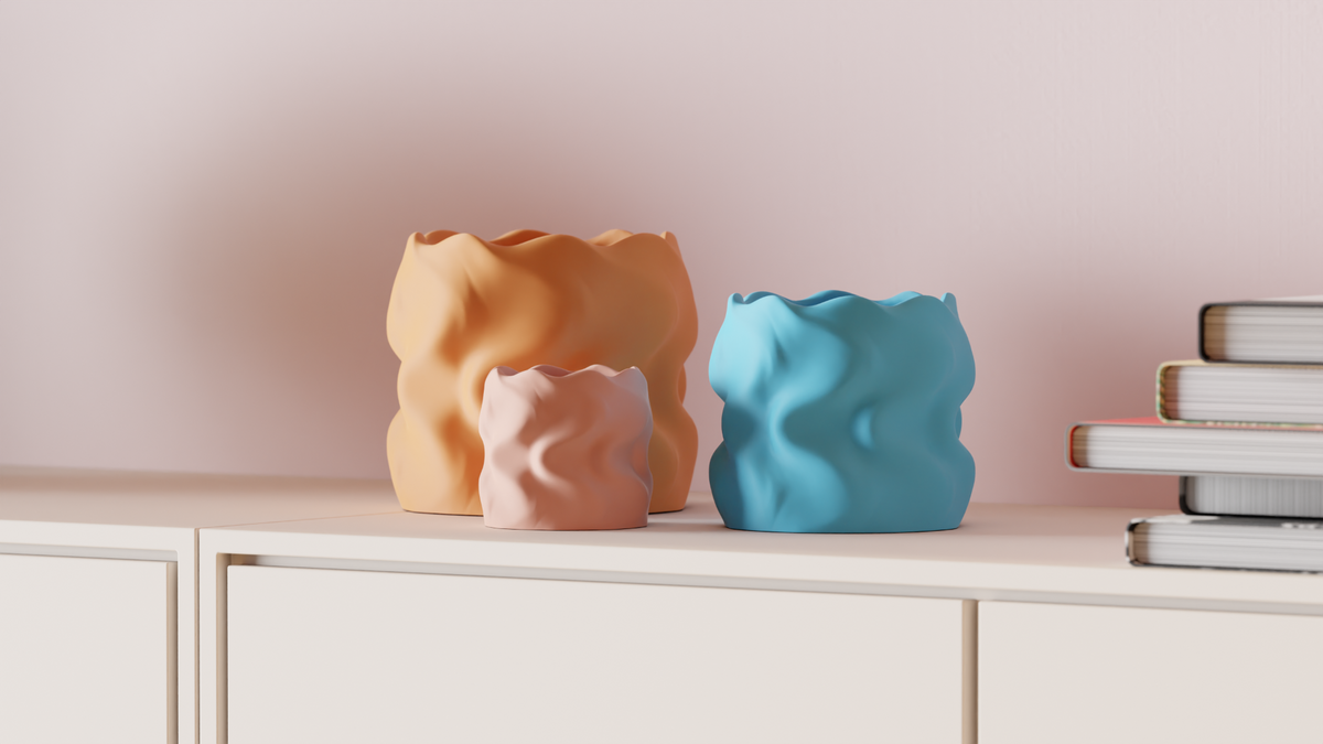 Plant Pot Sculpted Clay Like Planter