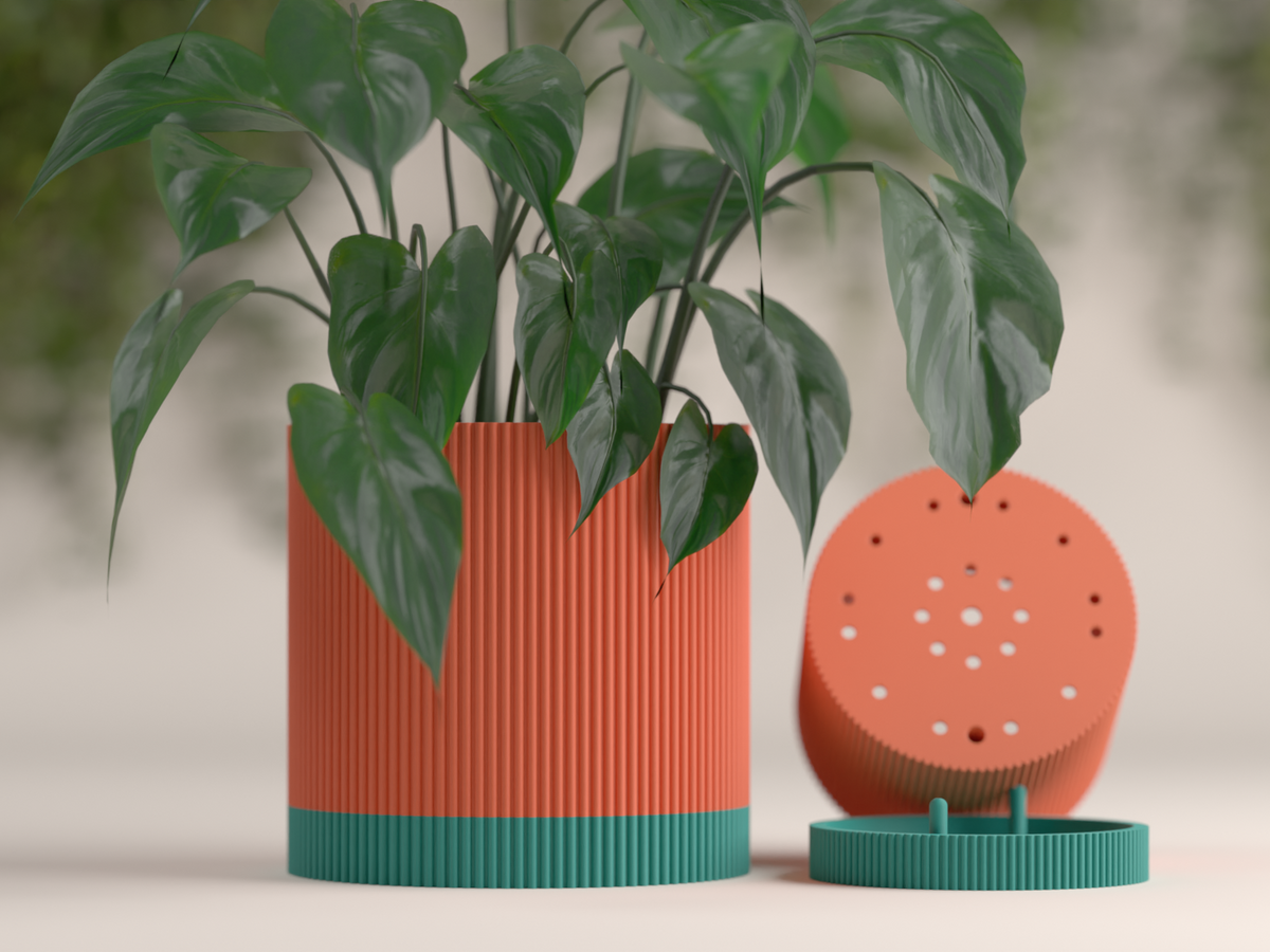 Plant Pot with Drip Tray Drainage