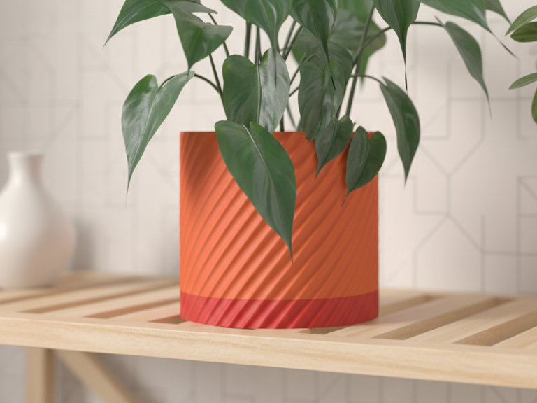 Plant Pot with Integrated Drainage and Drip Tray