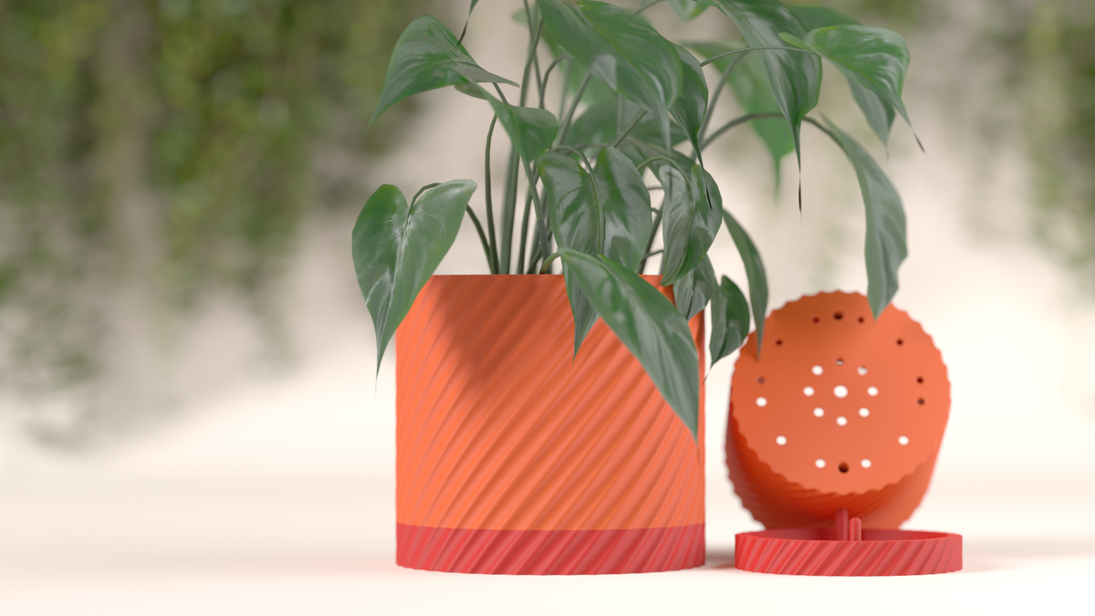 Plant Pot with Integrated Drainage and Drip Tray