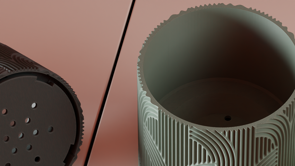 Plant Pot with Integrated Drip Tray