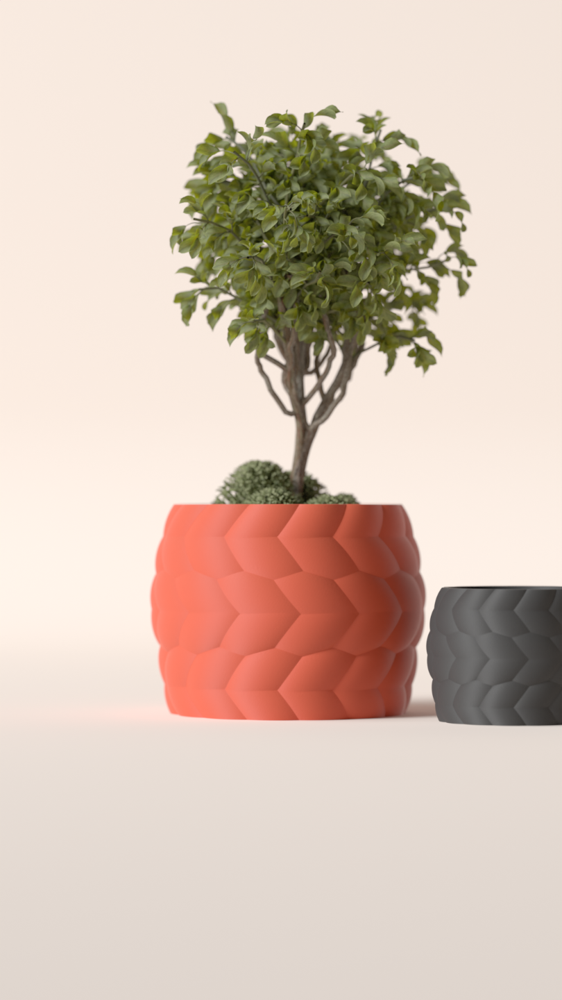 Plant Pot with Rope Look Texture – Large size