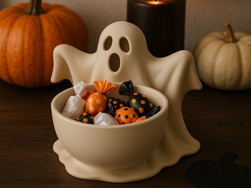 Spooky Ghost Catchall Bowl — Halloween Decor