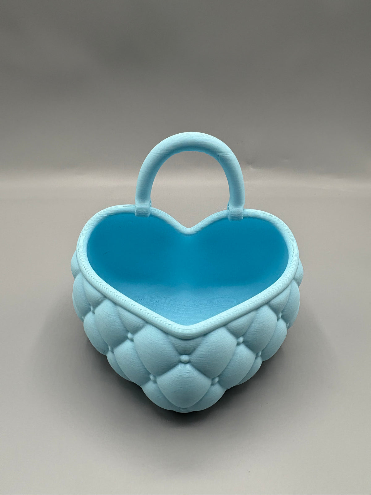 Quilted Heart Vanity Basket & Makeup Organizer