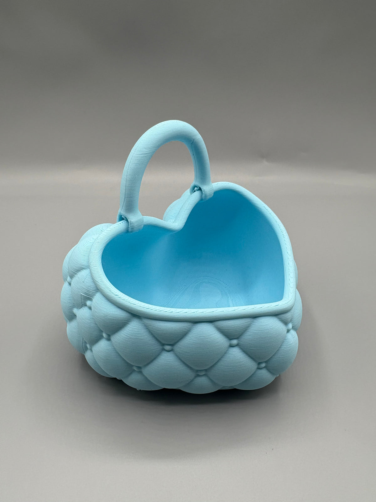 Quilted Heart Vanity Basket & Makeup Organizer