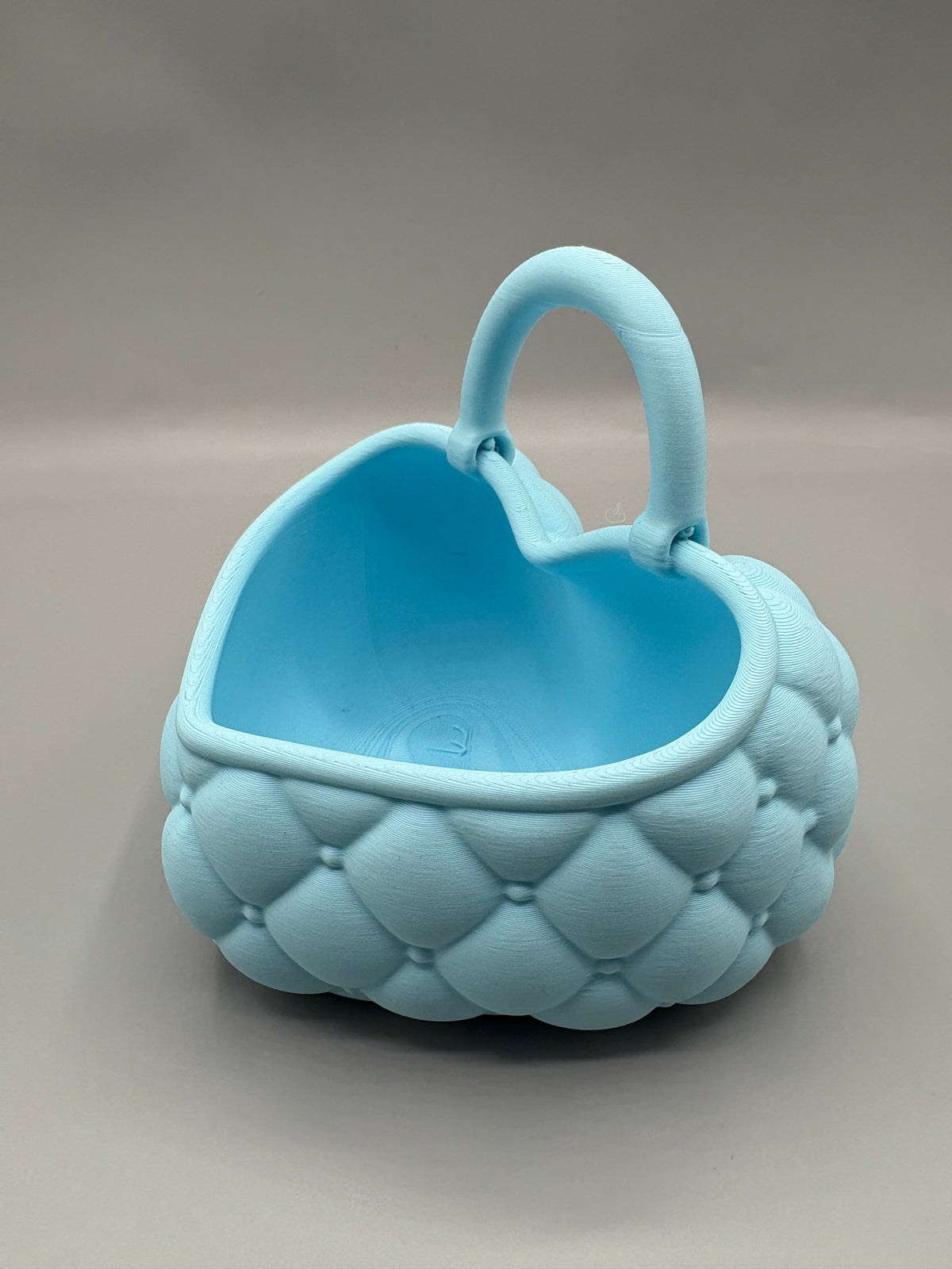 Quilted Heart Vanity Basket & Makeup Organizer