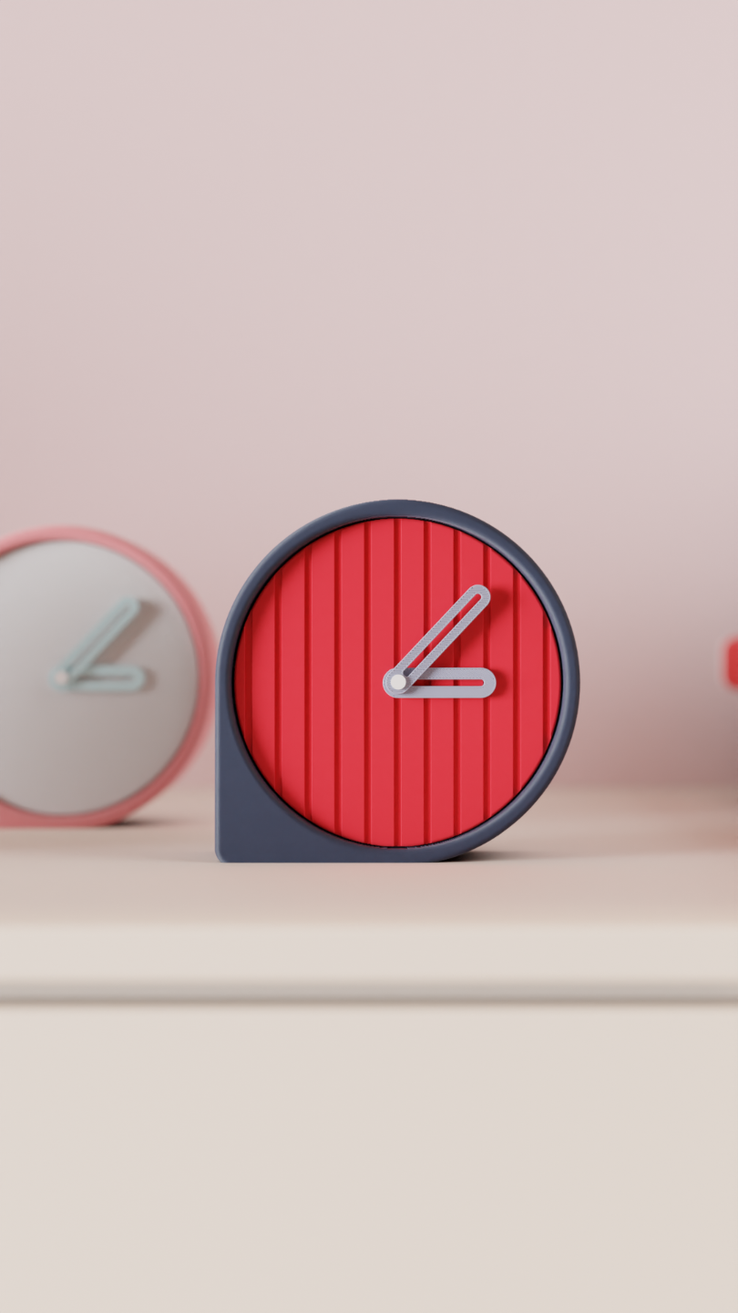 Ribbed Round Office Desk Clock
