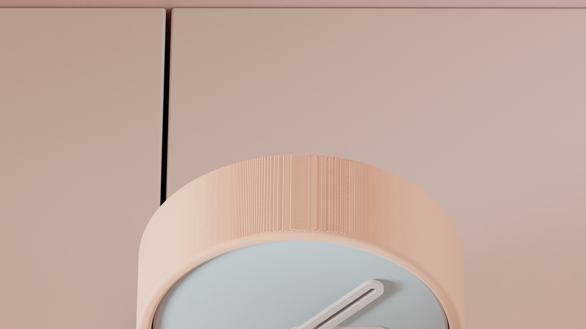 Ribbed Round Office Desk Clock