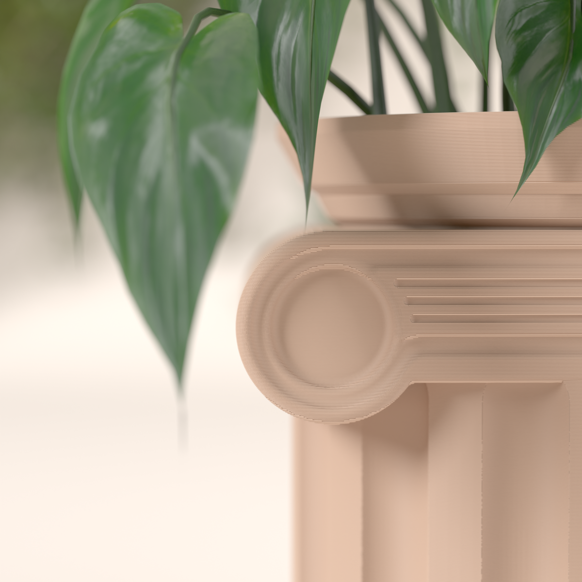 Roman Column Plant Pot with Hidden Drip Tray