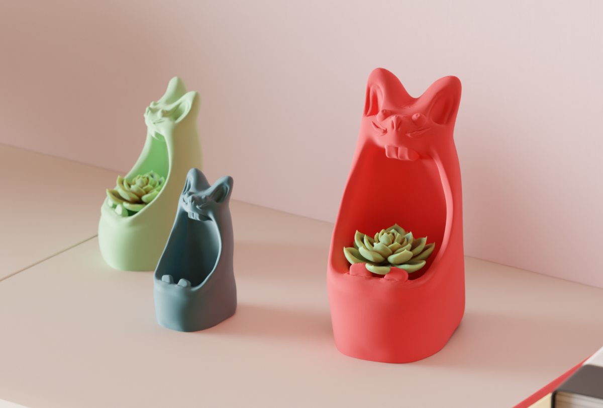 Screaming Mouse Cactus Plant Pot