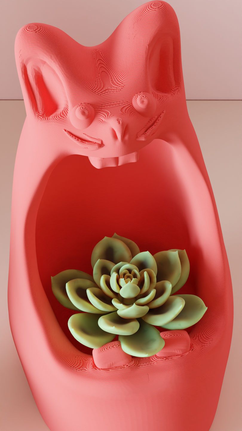 Screaming Mouse Cactus Plant Pot