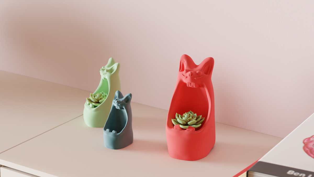 Screaming Mouse Cactus Plant Pot
