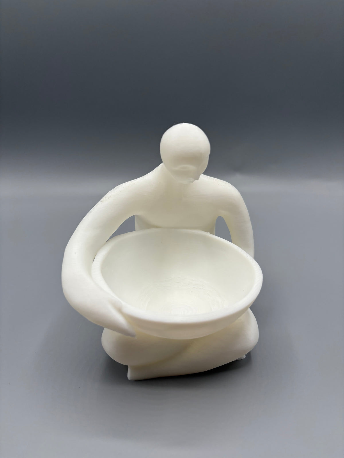 Serene Guardian Fruit Bowl Minimalist Form Sculpt