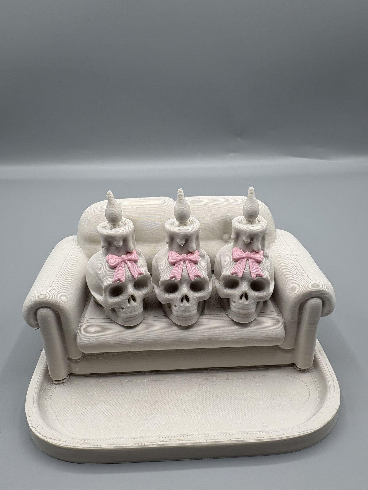 Skull Candle with Bow – Cute Halloween
