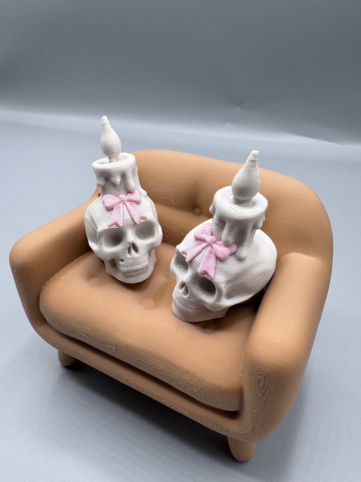 Skull Candle with Bow – Cute Halloween