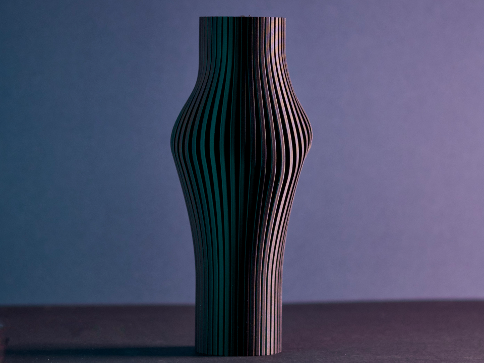 Smooth Flowing Ribbed Vase