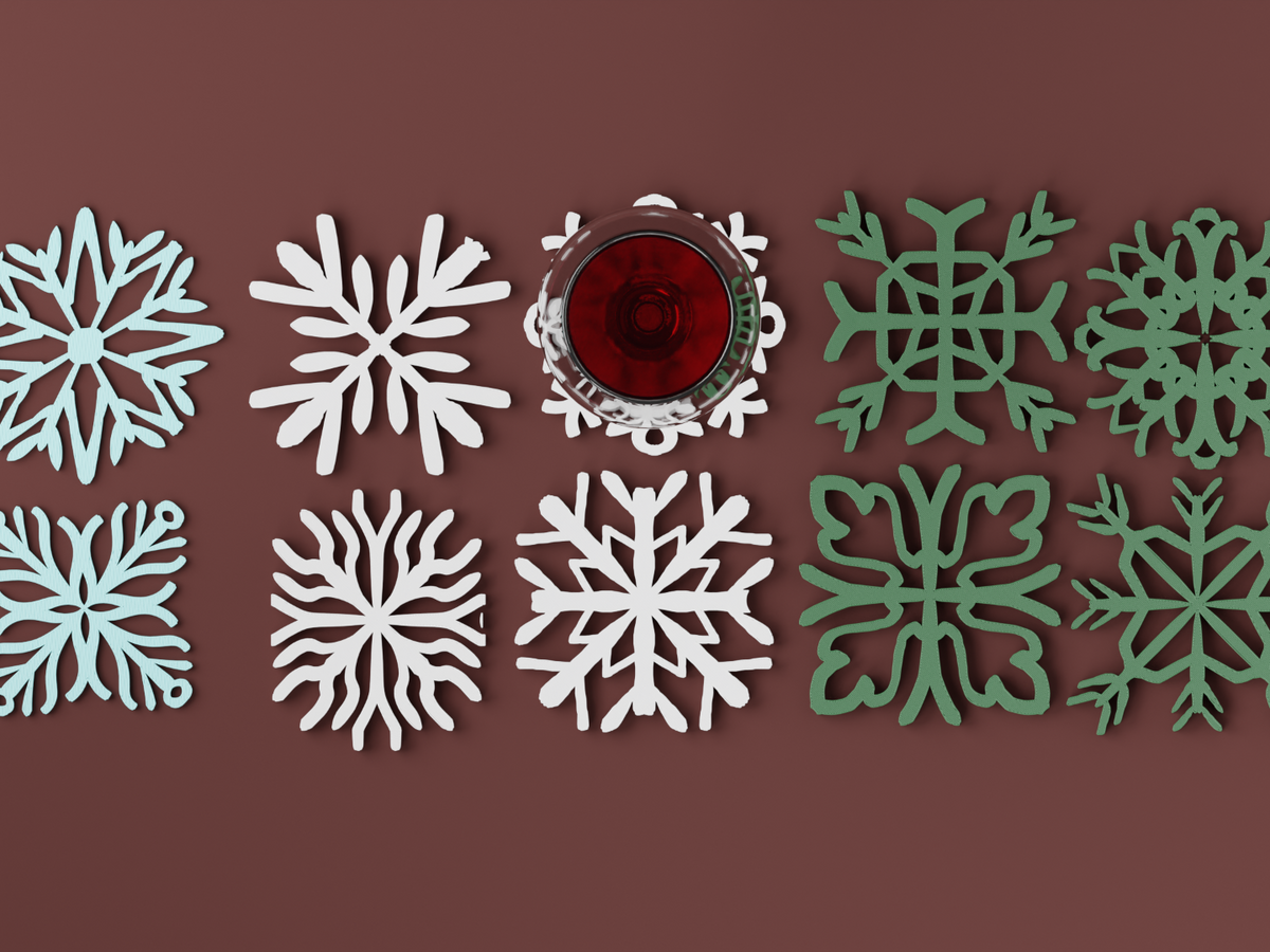 Snowflake Coaster Set 10 Unique Christmas Coaster